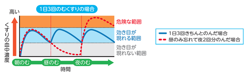 薬の効き目は体の中の薬の量　血中濃度