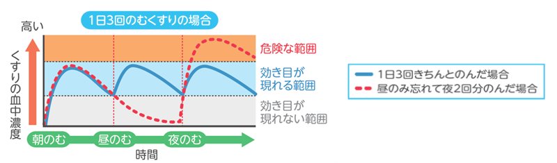 薬の効き目は体の中の薬の量　血中濃度